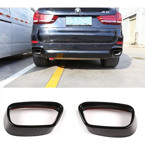 For BMW X5 F15 X6 F16 2014-18 stainless steel black tail throat car exhaust pipe cover car sticker (M sports version)