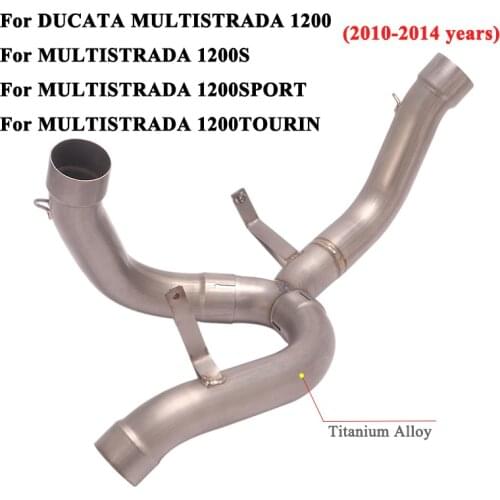 For Ducati DUCATA MULTISTRADA 1200 1200S Sprot Tourin 2010-14 Motorcycle Exhaust Escape Titanium Alloy Link Pipe Catalyst Delete