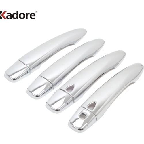 For Renault kadjar 2016 With Smart Hole High Quality ABS Chrome Side Door Handle Cup Bowl Cover Trims Auto Accessories 8pcs/set
