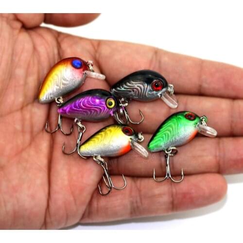 Hot Sale 5pcs New Small Fat Crank Fishing Lures 3cm 1.6g Artificial Hard Minnow Lures Crankbait Floating Pesca Fishing Wobblers