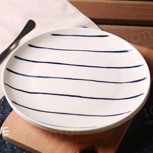 Ceramic Plate Dish 45% Bone China Line Tri angle Printed On-glazed Western Food Dinner Plates