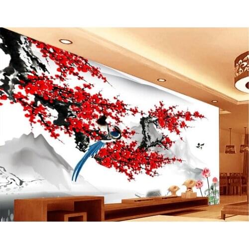 Chinese style 3d flower wallpaper 3d stereoscopic wallpaper 3d mural wallpaper Home Decoration