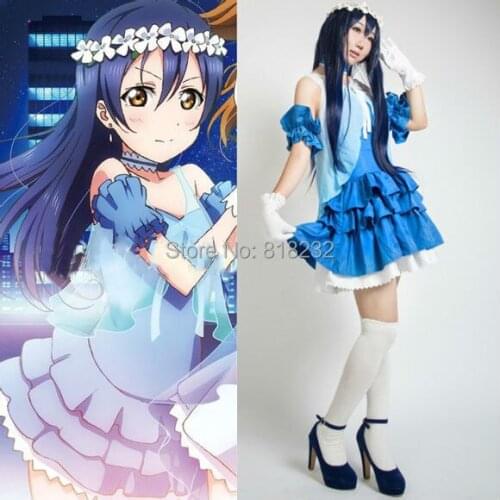 Love Live Yume no Tobira Dreams Gate Sonoda Umi Chiffon Tee Dress Uniform Anime Cosplay Costumes
