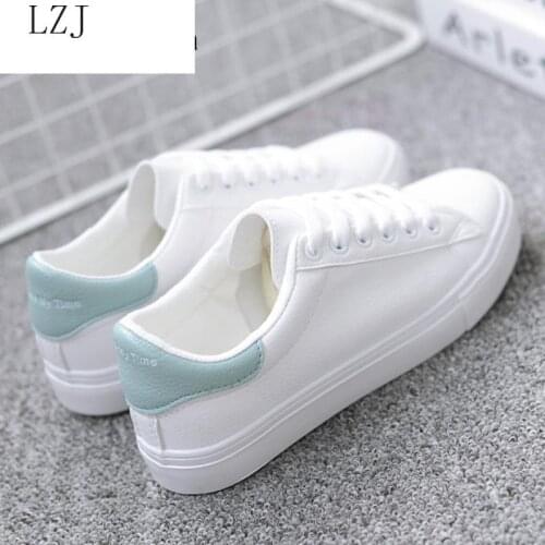 HOT Women Sneakers Fashion Breathble Vulcanized Shoes Pu leather Platform Lace up Casual White Tenis Feminino Zapatos De Mujer