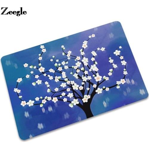 Zeegle Landscape Printed Kitchen Carpet Washable Doormat Home Decor Rubber Rug Anti-Slip Floor Mat Dustproof Door Mat