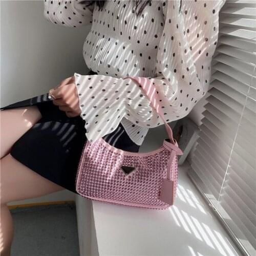 Blingbling PU Leather Small Underarm Shoulder Bags 2021 Women Brand Luxury Beautiful Fashion Lady Party Handbags And Purses