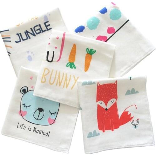 Fashion Newborn Baby Saliva Towel Comfortable Safe Baby Handkerchiefs Baby Stuff Four Layers Of Gauze