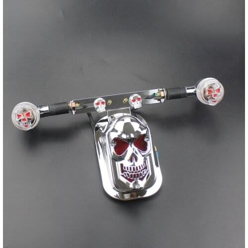 Motorcycle Chrome Skull Brake Tail Plate Rear Turn Signal Light For Harley Honda VT Shadow Yamaha Kawasaki Suzuki Softail Bobber