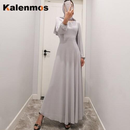 Muslim Long Hijab Dress Women Kaftan Abaya Chiffon Ramadan Islamic Turkey Musulman Party Vestidos Caftan Dubai Arab Robe Jilbab
