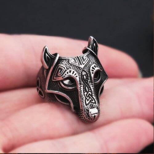 Nordic Viking Wolf Ring Men Vintage Stainless Steel Trinity Celtics Knot Ring Men Boy Fashion Amulet Viking Jewelry Gift
