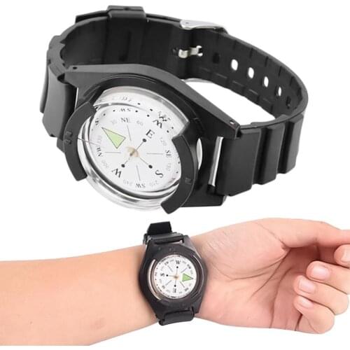 Outdoor Portable Survival Travel Camping Hiking Watch Wrist Compass Bracelet