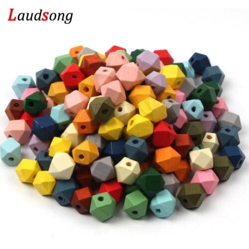 10 12 20mm Natural Wood Unfinished Geometric Faceted Spacer Wooden Beads For DIY Jewelry Making Handmade Necklace Bracelet