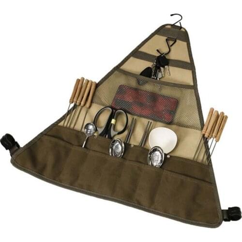 New Portable Camping Picnic Tableware Cookware Storage Bag Barbecue Cutlery Organizer Hanging Holder Bags Outdoor Tools
