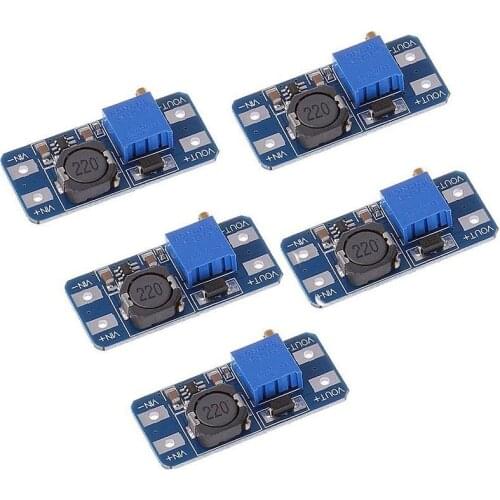 New MT3608 DC-DC Adjustable Boost Module 2A DC DC Boost Step up Converter Module 2V-24V to 5V 9V 12V 28V Power Module Booster