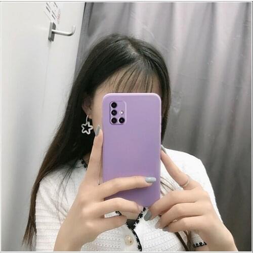 Camera Protector Original Liquid Silicone Case For Samsung Galaxy A51 A71 A21 A31 A41 Colorful Shockproof Protective Back Cover