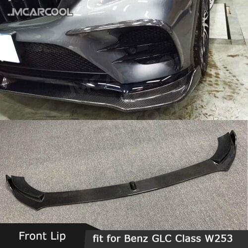 GLC Class Carbon Fiber Front Lip Spoiler For Benz W253 GLC63 2014-2018 FRP Head Bumper Chin Protector Car Styling