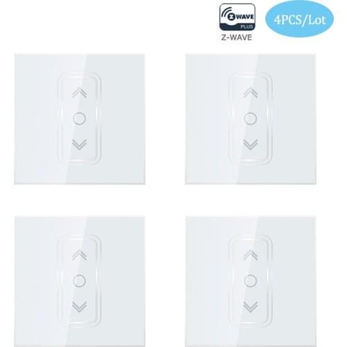 Coolcam 4pcs/lot EU Curtain Switch Smart Home Z Wave Plus Curtain Switch For Electric Motorized Curtain Blind Roller Shutter