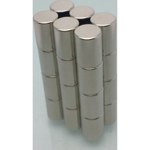 Permanent magnet 20pcs Dia8x10mm magnets neodymium NdFeB New Rod strong Magnet rare earth magnetic materials