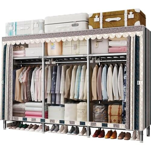 Simple tin wardrobe household bedroom dormitory rental room simple modern cloth wardrobe for children