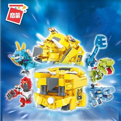 Enlighten Deformation Robot Building Blocks Dinosaurs Juguetes Bricks Puzzles Cube Educational Toys for Kids Boys Xmas Gifts