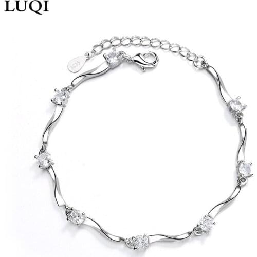 S925 silver bracelet zircon wave twisting design exquisite workmanship for girlfriends and girlfriends anniversary gift HB05