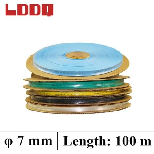 LDDQ 100m*7mm Heat shrink tubing 2:1 insulation cable 600&1000V Low pressure Heat sleeve Cable Sleeve termoretractil