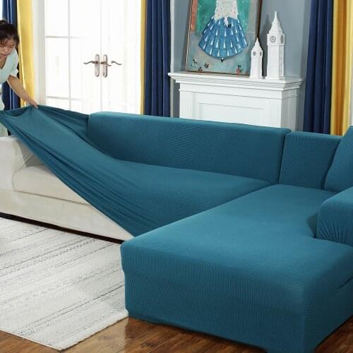 All-inclusive Elastic Dust-proof Solid Colors Thicken Sofa Cover For Living Room Book Room Corner Slipcover Sofas Pad Covers