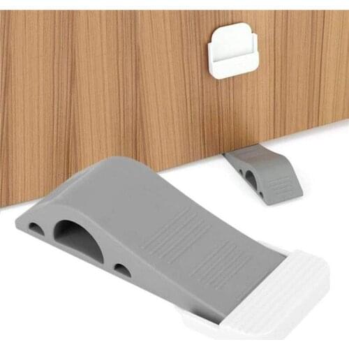 Nail-free Installation Non-slip Rubber Door Stopper Holder Anti-collision Safety Door Wedge Floor Protector Door Stop Doorstops