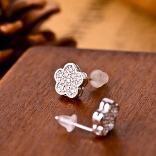 High Quality 925 Sterling Silver Earring Flower Stud Earrings Charming Jewelry For Women Pendientes Mujer Jewellery GNE0735
