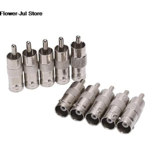 10pcs/lot BNC Female Jack To RCA AV Male Plug Connector Adaptor for CCTV Security Camera Surveillance Video