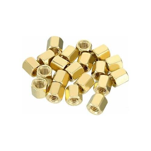 20pcs Brass Straight PCB Pillar Female Thread Hex Standoff Spacer M4x6x6mm