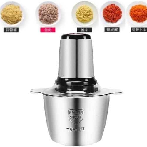 3L Stainless Steel Meat Grinder Pepper Chopper Blender Electric Automatic Mincing Machine Household Grinder Food Processor