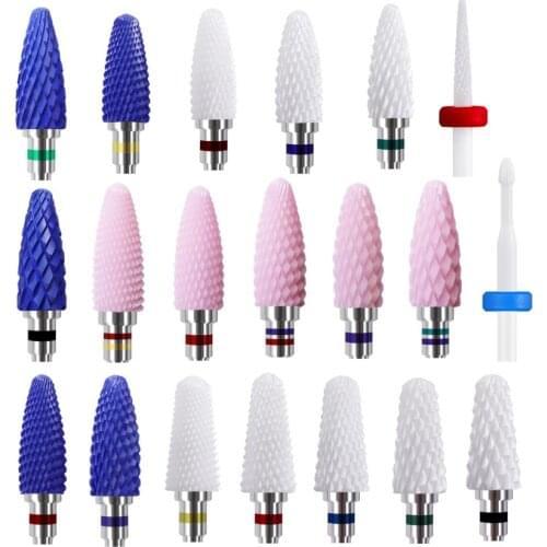 40 Type Nail Drill Bits for Electric Drill Manicure Machine Accessory Ceramic Milling Cutter Nail Files Nail Art Equipment Tools