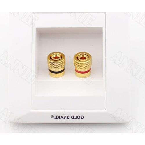 5pcs/lot 2 Hole Speaker Panel For Gold Snake Audio Interface Dark Mounted Type 86 Horn Wire Box Wall Suited Plug