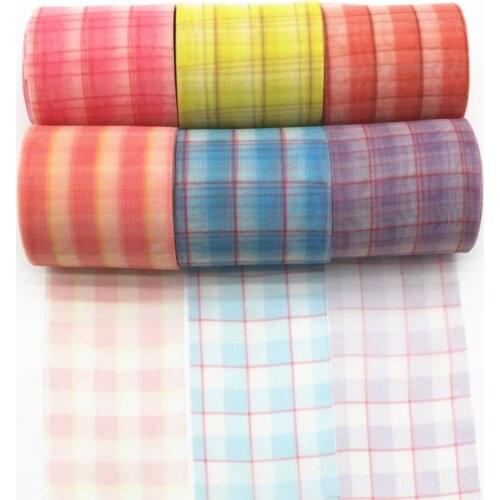 6cm / 12cm gradient Plaid yarn fancy yarn large intestine rubber band bow head flower shoes flower cap flower material gift pack