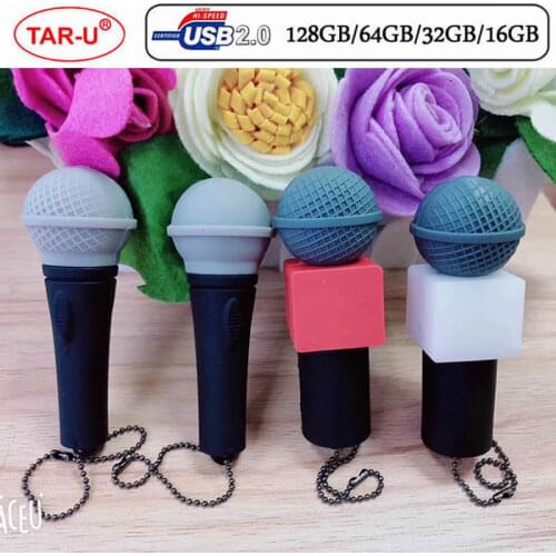 64GB Soft plastic microphone usb flash drive usb 32GB flash drive gift memory stick