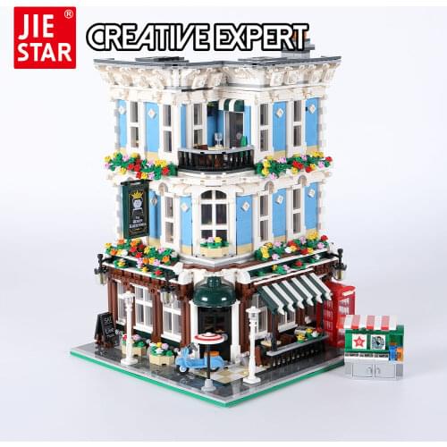 JIESTAR Creatoring Expert Street View Queen Bar Music Club Bricktoria 89110 MOC Modular Bricks Model Building Blocks petshop