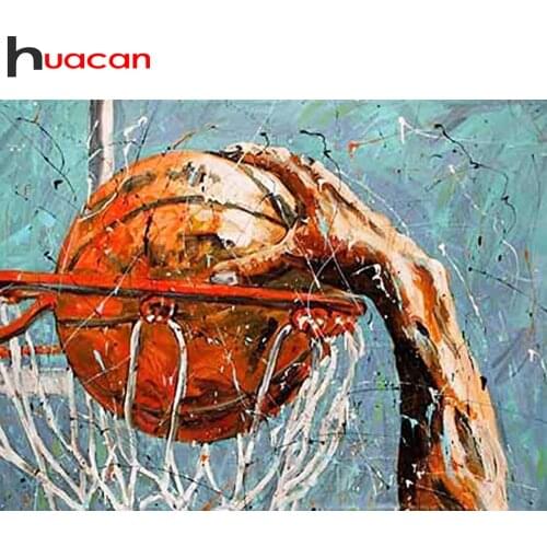 Huacan Diamond Painting Full Drill Basketball Mosaic Sport Square/round Embroidery Hand Scenery Wall Decor Diamond Art