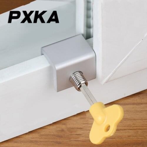 Free shipping 2pcs window lock buckle plastic steel door and window track buckle limiter aluminum alloy window rail lock