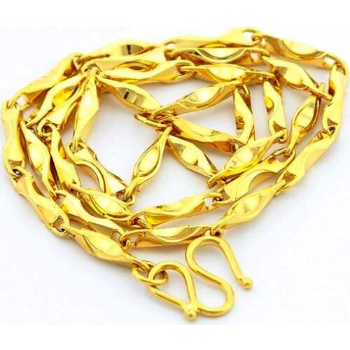 New Beautiful Fashion 24K GP gold Color pendant necklace 46cm necklace chain for men&women gargantilha wedding jewelry