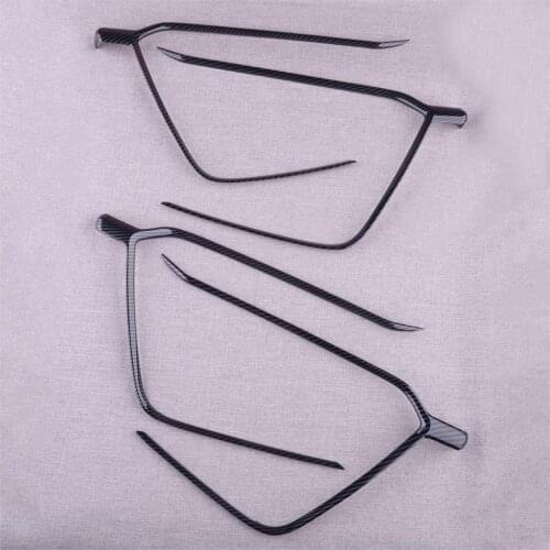 CITALL 4pcs Door Handle Armrest Strip Cover Trim Frame fit for Toyota RAV4 2019 2020 Decoration Carbon Fiber Black
