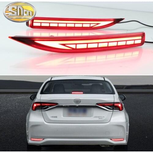 For Toyota Corolla 2019 - 2020 3-in-1 Functions 12V LED Bumper Light Rear Fog Lamp Brake Light Dynamic Turn Signal Reflector