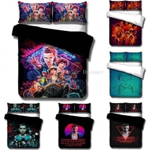 New Movie Stranger Things 3D Bedding Set Printed Duvet Cover Set Twin Full Queen King Size Dropshipping For Kids Boys Adults