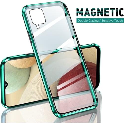 360°full protection magnetic double-side glass phone case For Samsung Galaxy A12 12A A 12 12 A 1 2 A anti-fall Temper Glass case