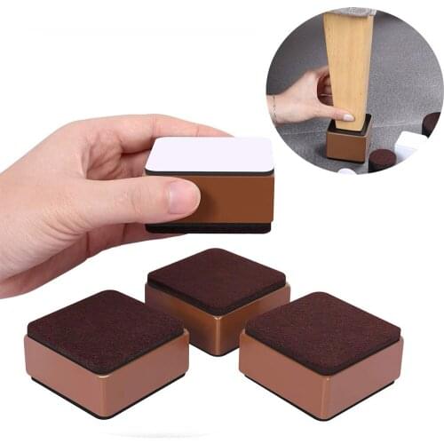 4Pcs Furniture Risers Chair Leg Caps Non-slip Furniture Table Floor Feet Cover Protector Pads Rubber Furniture Hole Home Decor