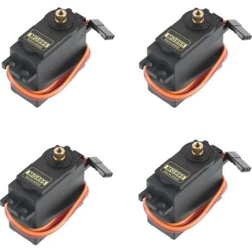 4pcs 13kg 15kg Metal Servos Digital MG995 MG996 MG996R Servo Metal Gear motor for Futaba JR Car RC Helicopter Boat Diy toys