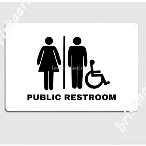 Public Restroom Logo Metal Plaque Poster Garage Decoration Living Room Wall pub Vintage Tin sign Poster