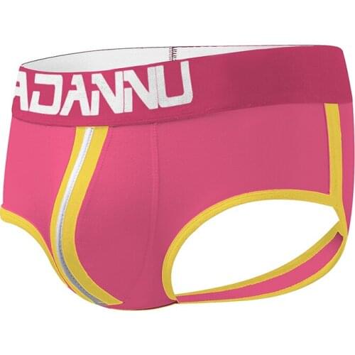 2020 ADANNU Brand Mens Sexy Thongs boxers Double D G-string Thong Gay Underwear Male Jockstraps Gay Jocks cotton hit color