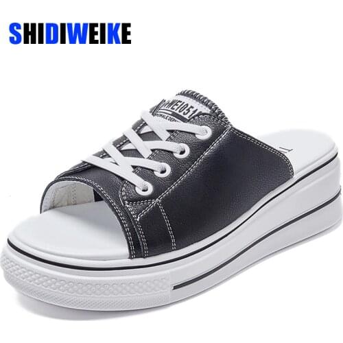 2021 Casual Sneakers Wedges Heels Slides Women Sandals Comfort Platform Slippers Women Shoes Summer 5cm AB193