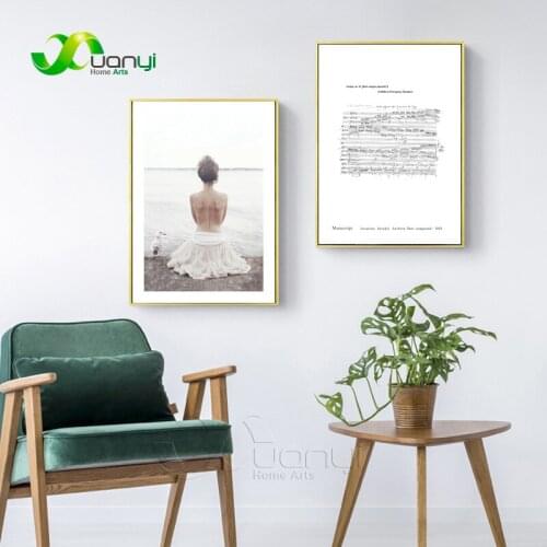 Single Panel Nordic Girl Wall Art Poster Oil Painting Nordic Letter Canvas Art Prints Home Decoraction For Kids Room Unframed